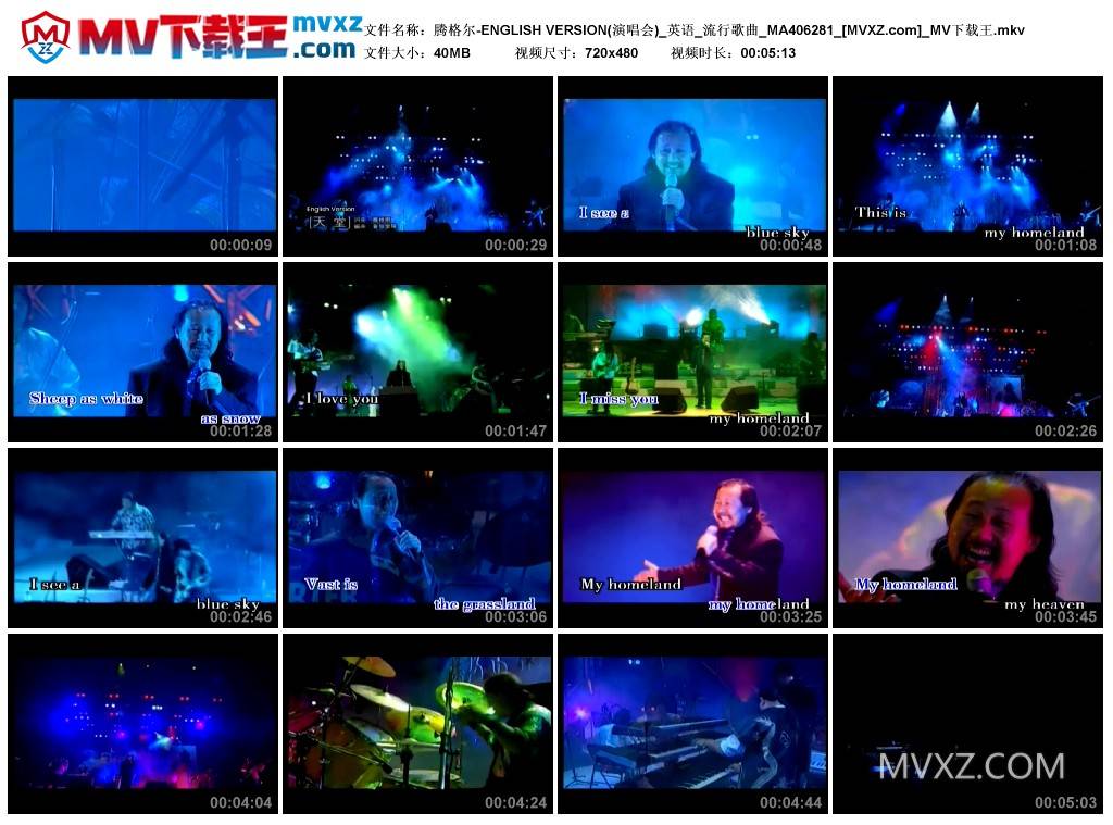 腾格尔-ENGLISH VERSION(演唱会)_英语_流行歌曲_MA406281
